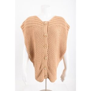 PrAna Womans Estee Knit Sweater Vest Size M Camel Tan Organic Cotton